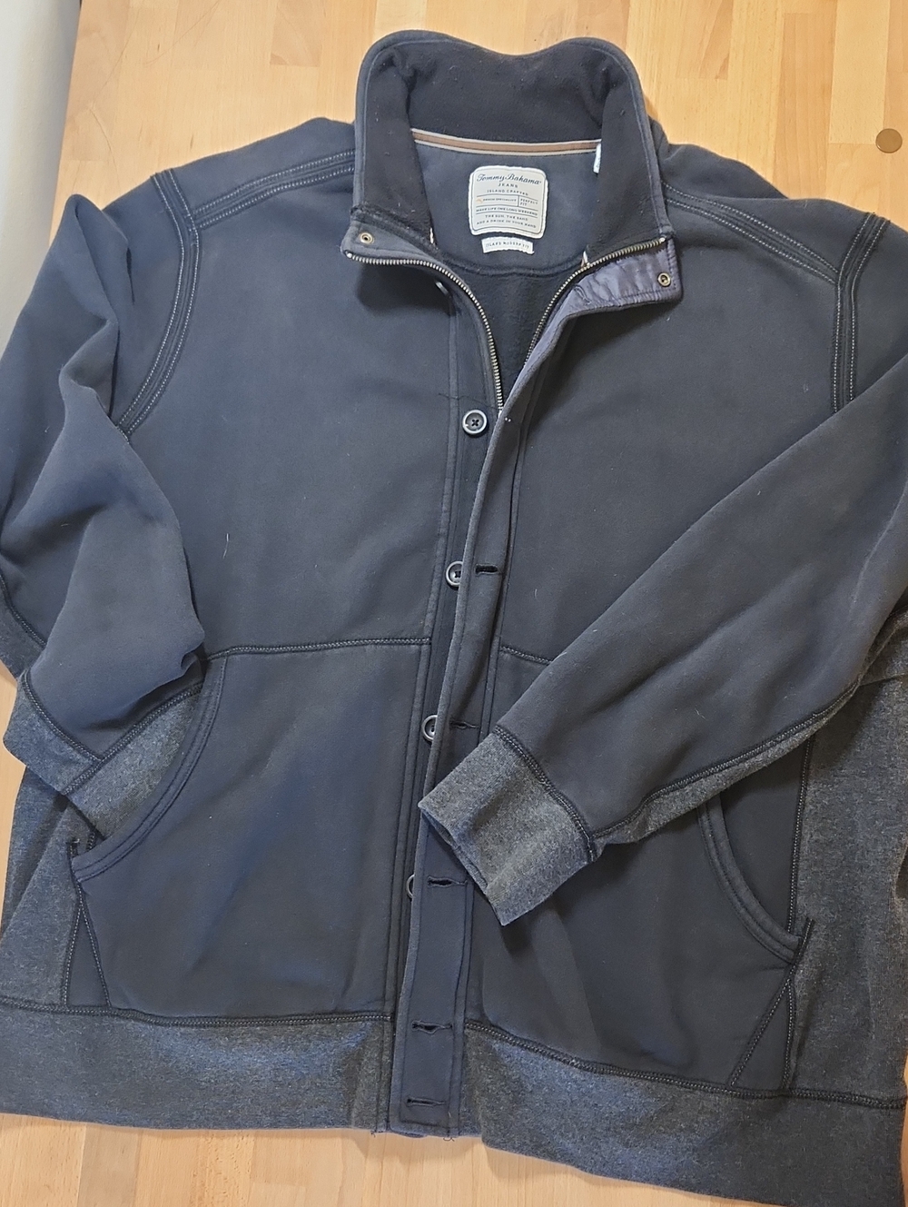 Tommy Bahama Navy Blue Zip & Snap Front Shirt Jacket